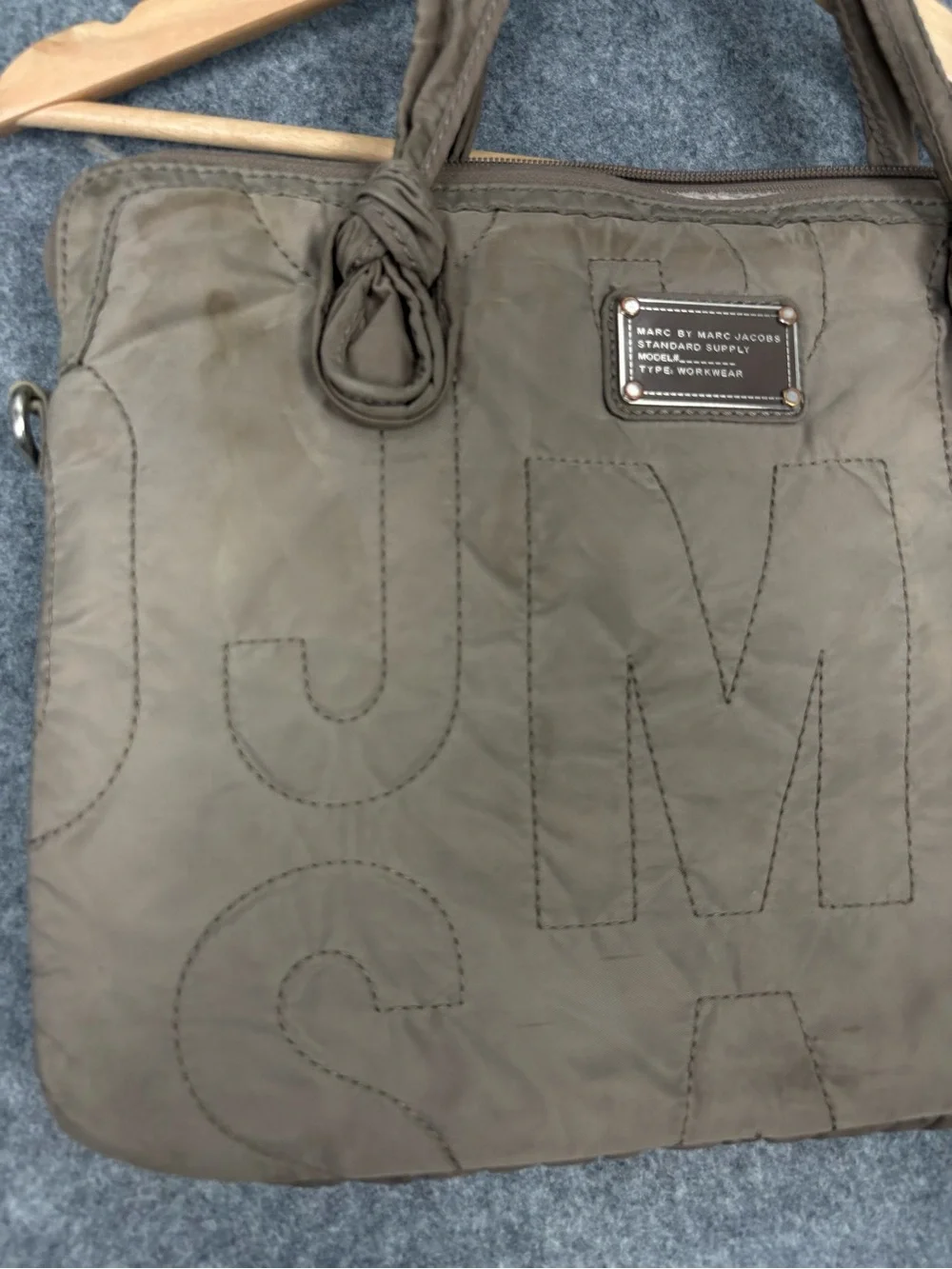 Marc by Marc Jacobs Standard Supply Nylon Workwear Laptop Tote Bag Olive Y2K